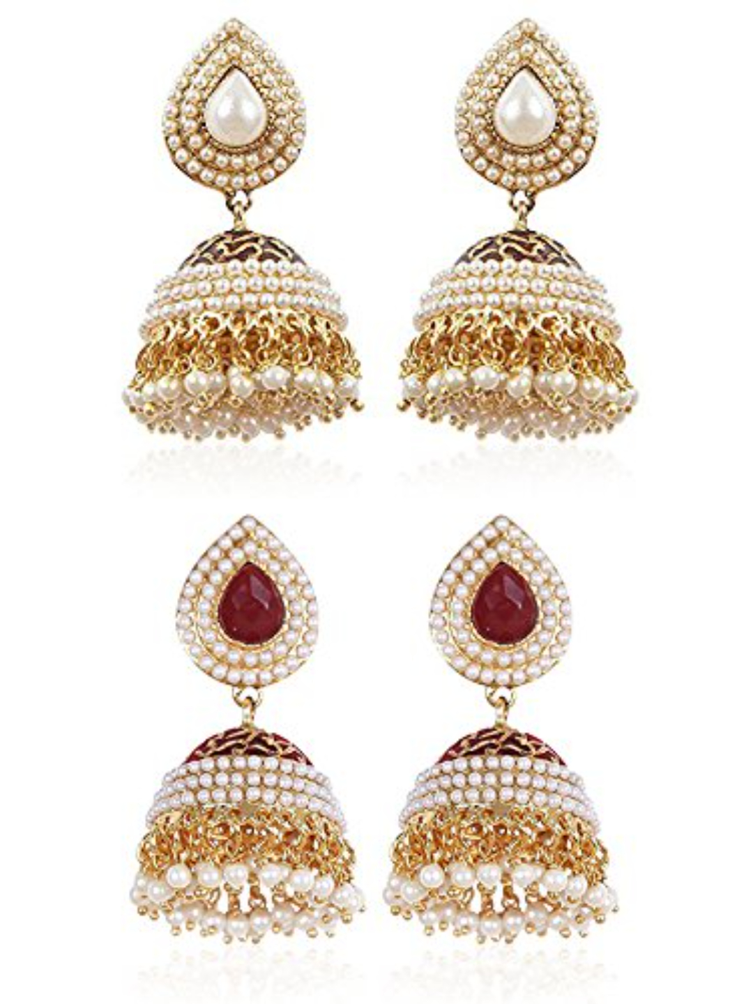 YouBella Jewellery Combo of 2 Jhumki Earings Earrings for Girls and Women